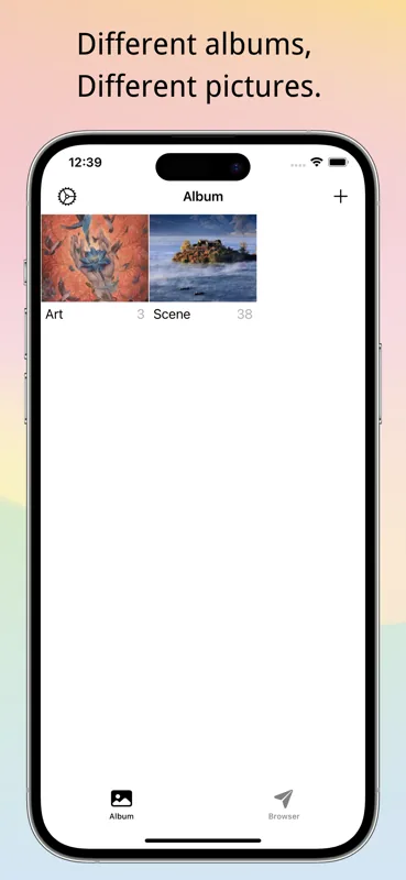 Private Album screen showing multiple private albums