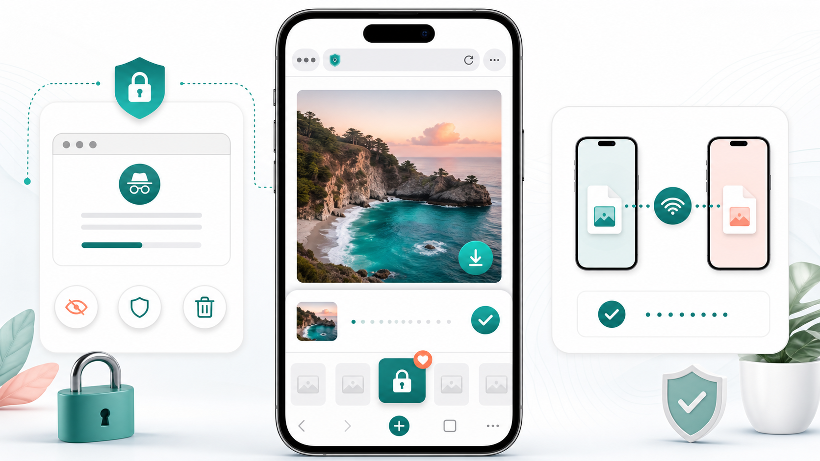 Private Album browser save and local transfer workflow